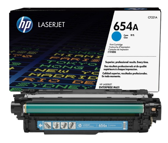 HP 654A Cyan/ Yellow/ Magenta LaserJet Toner Cartridge