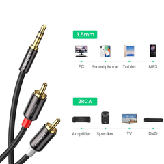 Cáp audio âm thanh 3.5mm sang 2RCA dài 2M Ugreen 10584