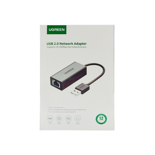 Bộ chuyển USB 2.0 to lan Ugreen 20254 màu đen