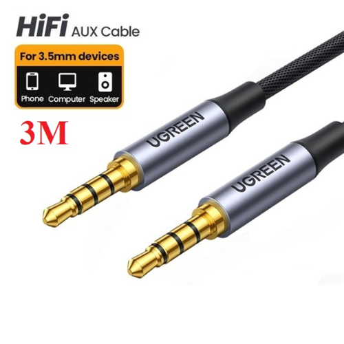 Cáp Audio Aux 3.5mm dài 3m hỗ trợ mic Ugreen 20785