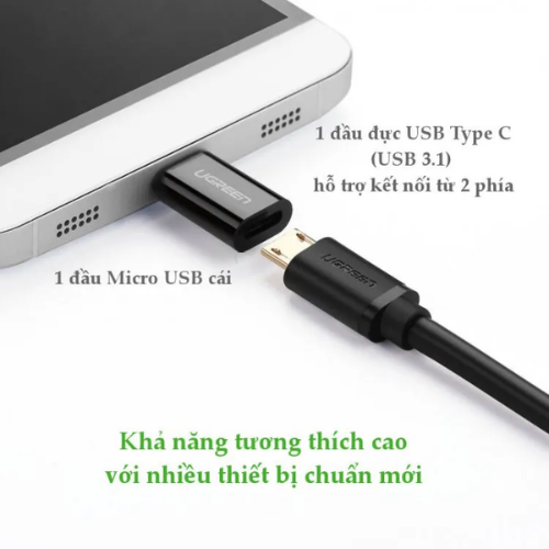 Đầu chuyển đổi USB Type-C sang micro USB US157 Ugreen 30391