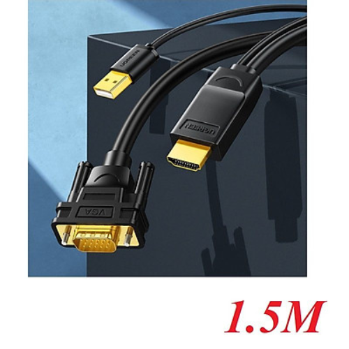 Cáp chuyển HDMI sang VGA dài 1M5 có hỗ trợ nguồn Ugreen 30449