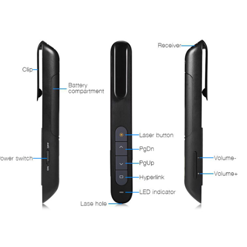 Bút trình chiếu Laser không dây PP-927 (màu đen)