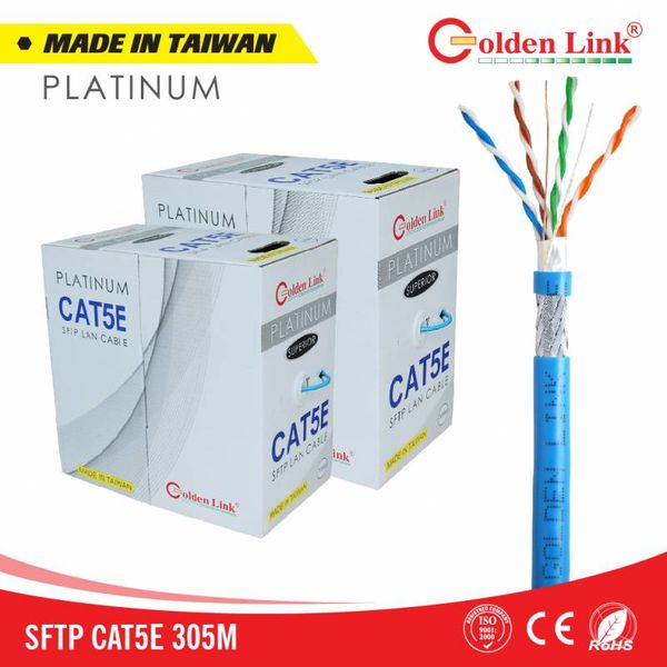 Cáp mạng Golden link Taiwan SFTP TW1102-1 Cat5e (Xanh Dương) Mét