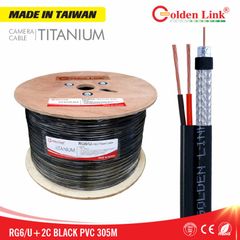 Cáp camera RG59/U + 2 C golden Link 305m/ cuộn ( đen ) -1001B