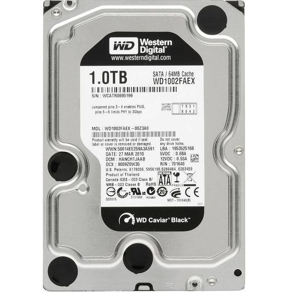 Ổ cứng Western Digital Black Sata 1TB WD1003FZEX