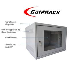 Vỏ Tủ Treo Tường 9U Comrack (1 cửa, 01 quạt)