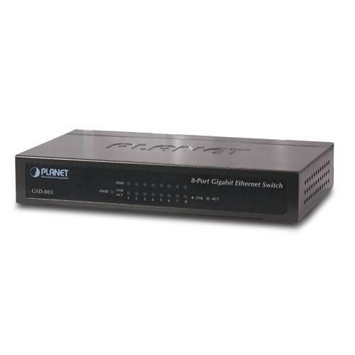 Thiết bị chuyển mạch 8 Port 10/100/1000Mbps Gigabit Ethernet Switch PLANET GSD-803