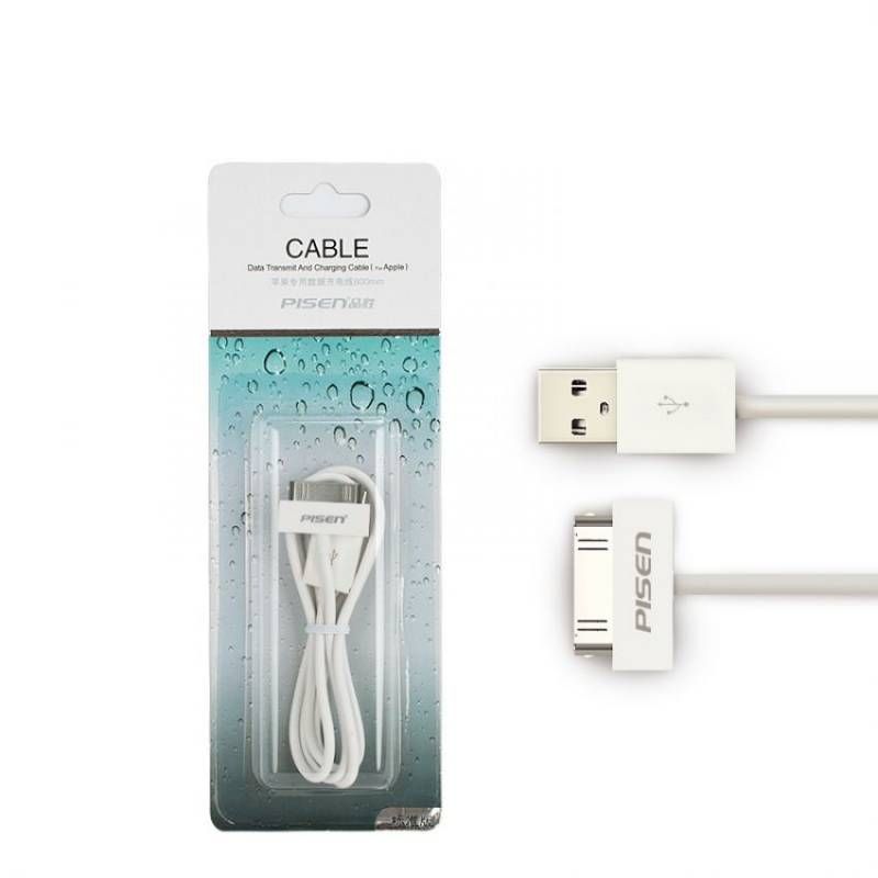 Cáp Pisen USB Iphone 4 AP01-800 Trang - 800mm #