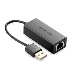 Bộ chuyển USB 2.0 to lan Ugreen 20254 màu đen