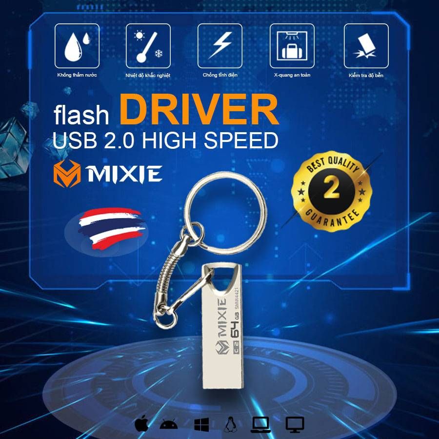 Ổ cứng USB 2.0 MIXIE 64GB C2 ( Kim loại, có móc treo )