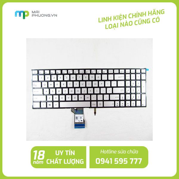 Thay Bàn Phím Laptop Asus UX501 G501 Màu bạc có đèn power