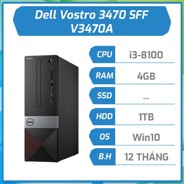 Máy bộ Dell Vostro SFF V3470A i3-8100/4GB/1TB/DVDRW