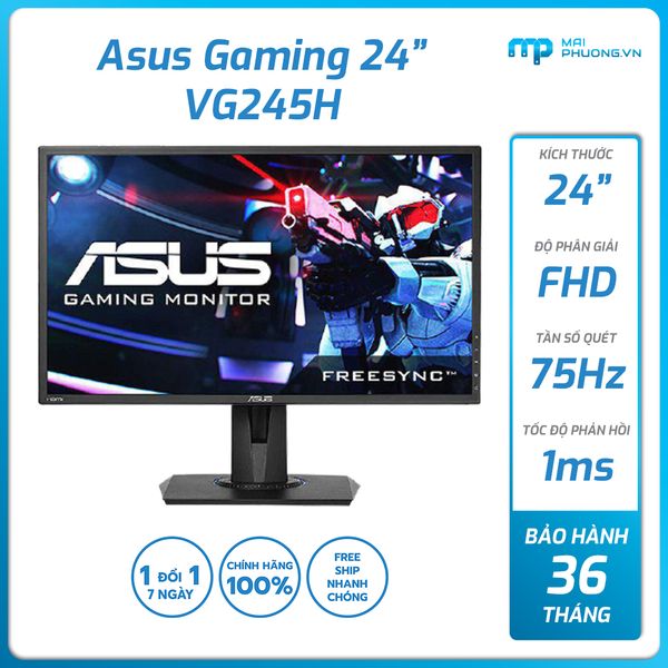 Màn hình ASUS GAMING VG245H 24.0 inch/Full HD 1080p(1920x1080)/LED/2*HDMI/D-Sub/75Hz/1ms/2x Loa 2.0W/ĐEN