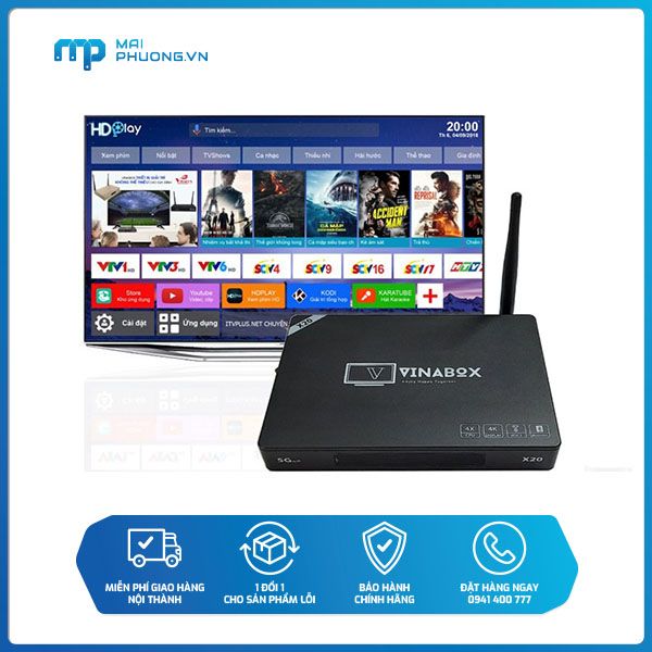 BOX VINABOX X20 – 4G/32G – ANDROID 10.0 – SIÊU KHỦNG 2020