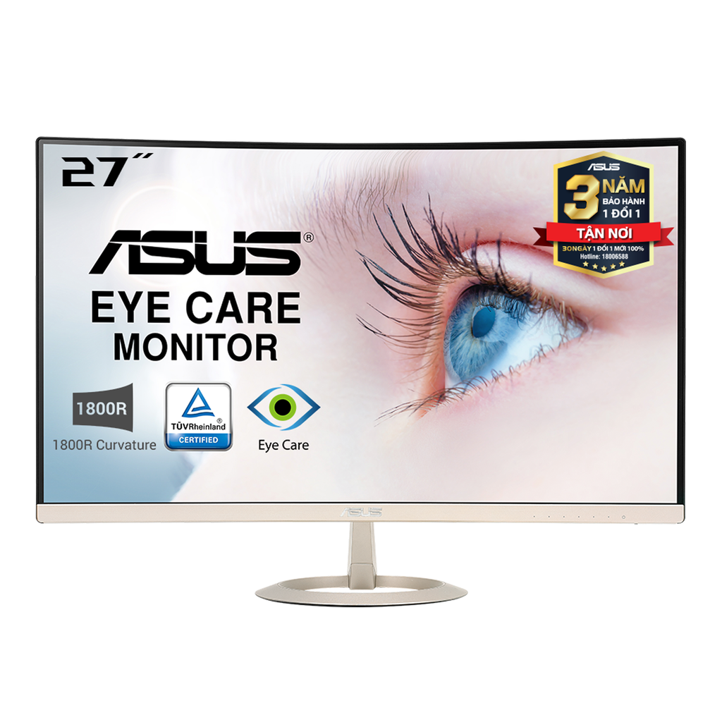 Màn hình Asus 27 inch cong 1920x1080/5ms/HDMI/D-sub/2Loa/không viền VZ27VQ