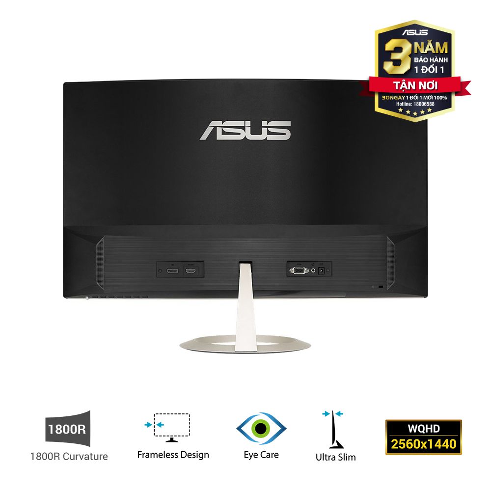 Màn hình Asus 27 inch cong 1920x1080/5ms/HDMI/D-sub/2Loa/không viền VZ27VQ