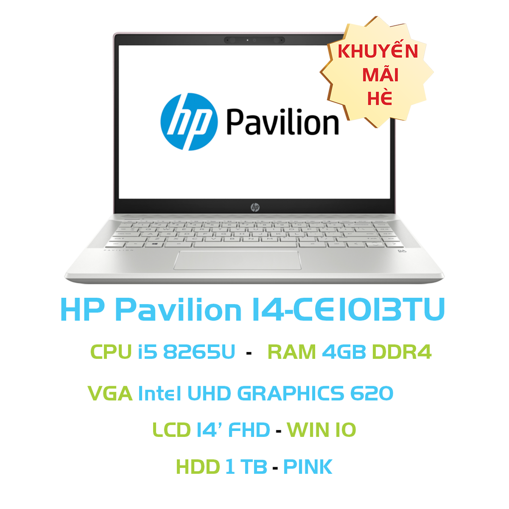Laptop HP Pavilion 14-ce1013TU i5-8265U/4GB/1TB/14