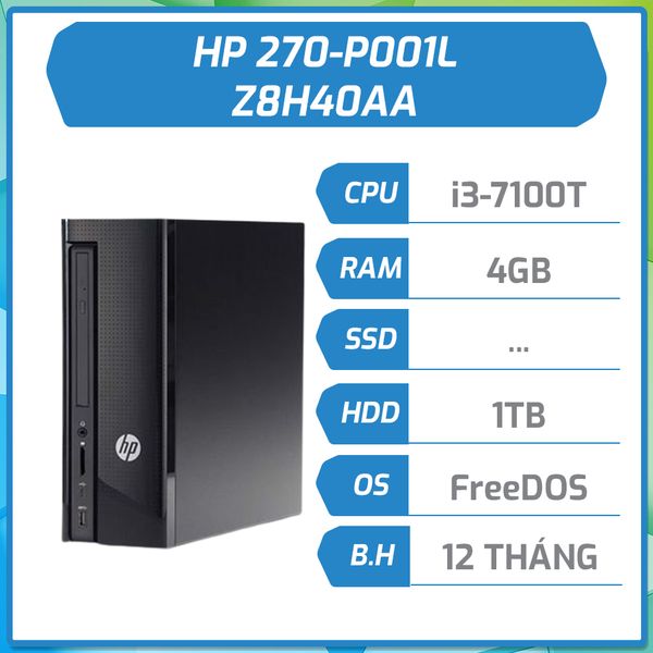 Máy bộ HP 270-P001L i3-7100T/4GB/1TB/DVDRW Z8H40AA