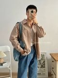  NOOBITA - Áo sơ mi oversized kẻ sọc 8152 