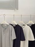  NOOBITA - Áo thun henley tay ngắn trơn 8361 