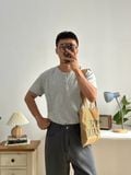  NOOBITA - Áo thun henley tay ngắn trơn 8361 