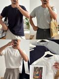  NOOBITA - Áo thun henley tay ngắn trơn 8361 