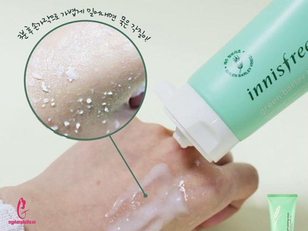 cách dùng Tẩy Da Chết Innisfree Lúa Mạch Green Barley Gommage Peeling Mask