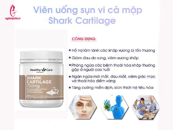 Viên uống sụn cá mập Healthy Care Shark Cartilage 750mg 200 viên