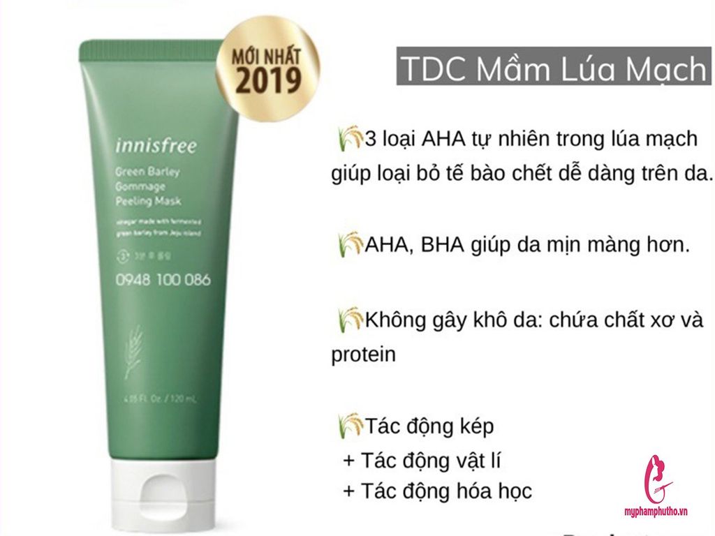 thành phần Tẩy Da Chết Innisfree Lúa Mạch Green Barley Gommage Peeling Mask