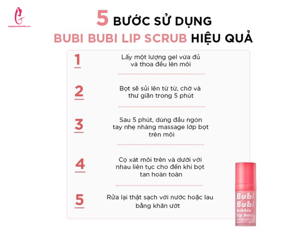 cách dùng Tẩy Da Chết Môi Unpa Bubi Bubi Lip Hàn Quốc