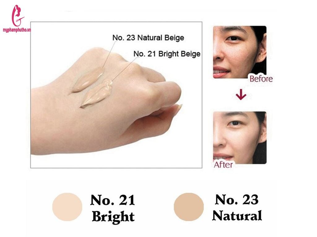 bảng màu Kem nền BB Cellio Collagen Blemish Balm