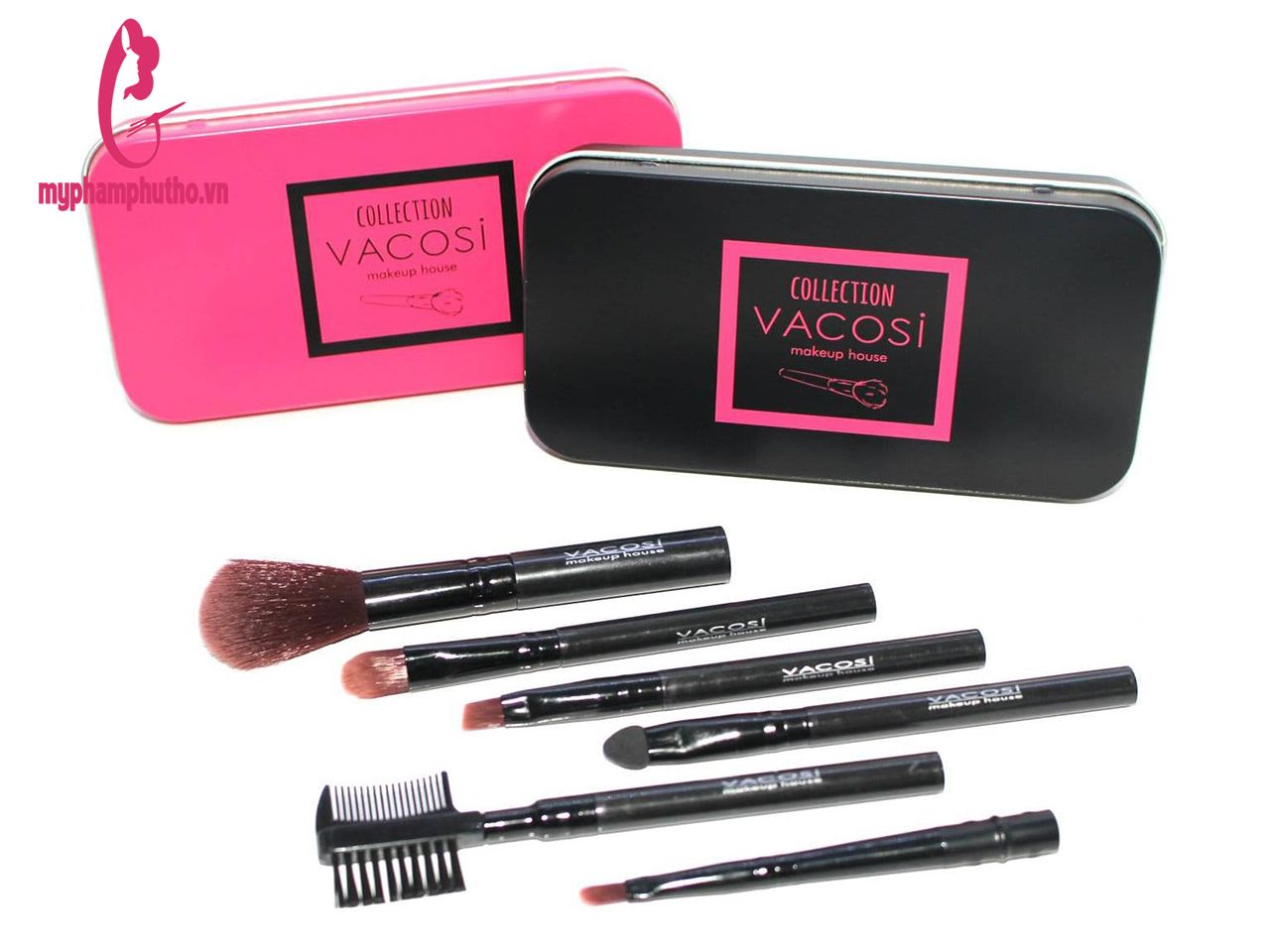 Bộ Cọ Trang Điểm Vacosi Collection Make Up House 8 Món Màu Hồng