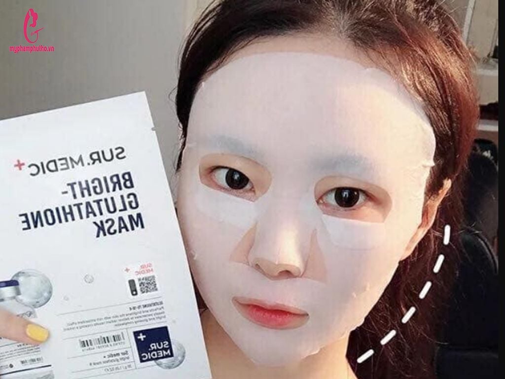 cách dùng Mặt nạ dưỡng trắng Sur. Medic Bright Glutathione Mask