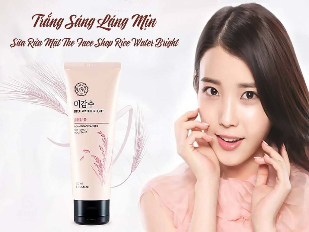 cách dùng Sữa rửa mặt gạo Rice water bright The Face Shop