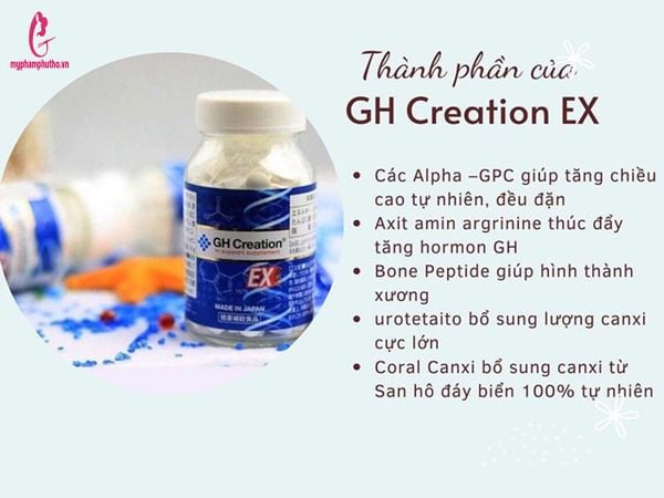 thành phần Viên uống tăng chiều cao GH Creation EX Nhật Bản