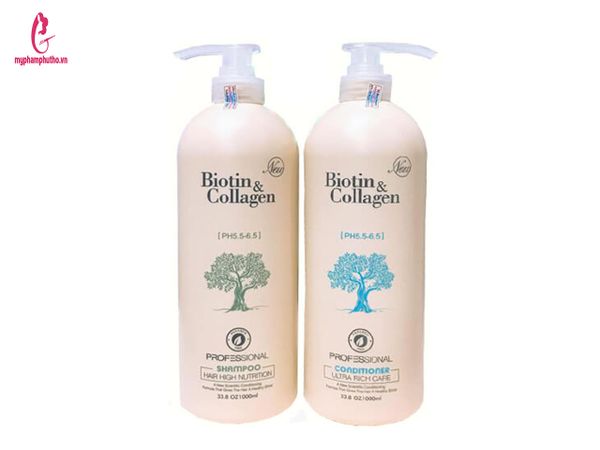 Cặp Dầu Gội Xả Biotin & Collagen Trắng USA