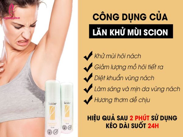 công dụng Lăn khử mùi ôi nách Scion Nuskin USA