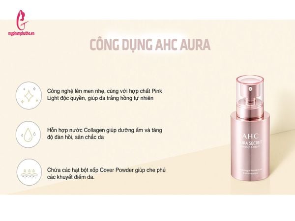 công dụng Kem AHC AURA Dưỡng Trắng Hồng Hàn Quốc