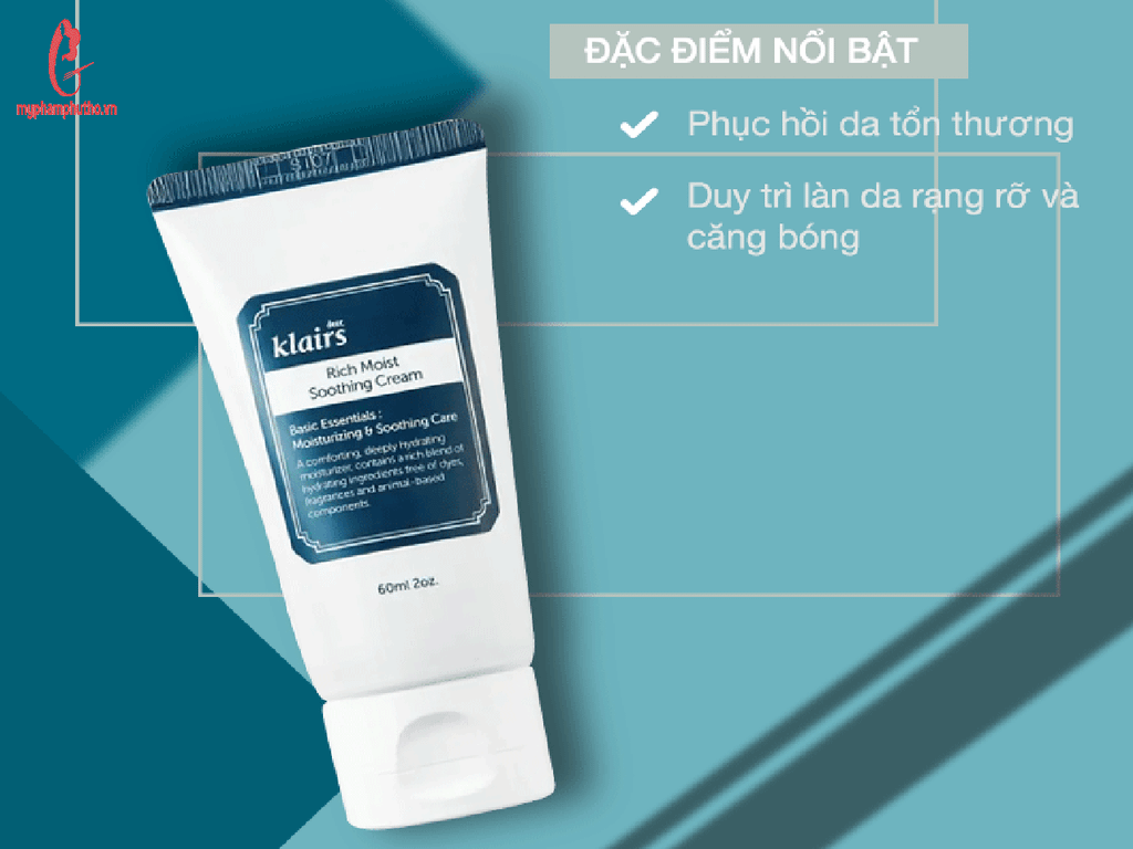 công dụng Kem dưỡng ẩm Klairs Rich Moist Soothing Cream