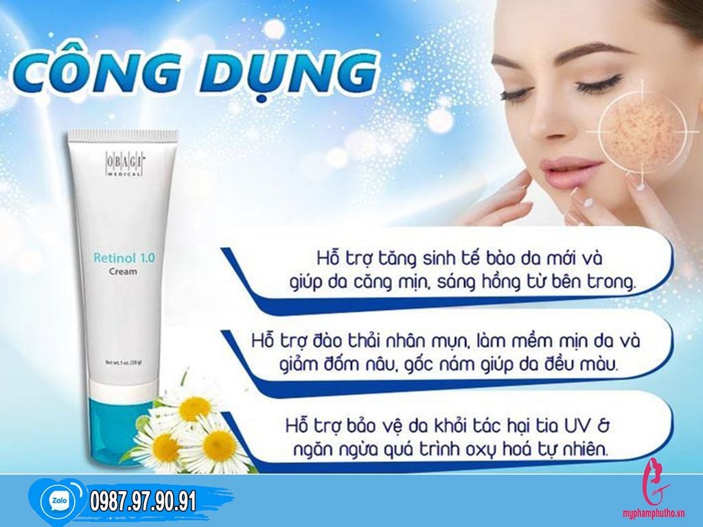 công dụng Kem Dưỡng Obagi Retinol 1.0 Cream