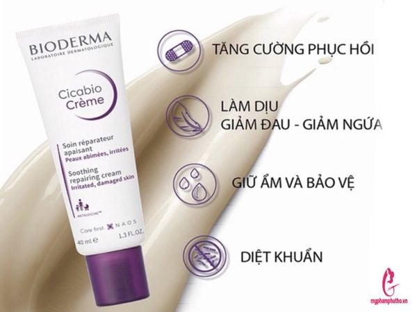 công dụng Kem Dưỡng Phục Hồi Bioderma Cicabio Cream ( màu tím)