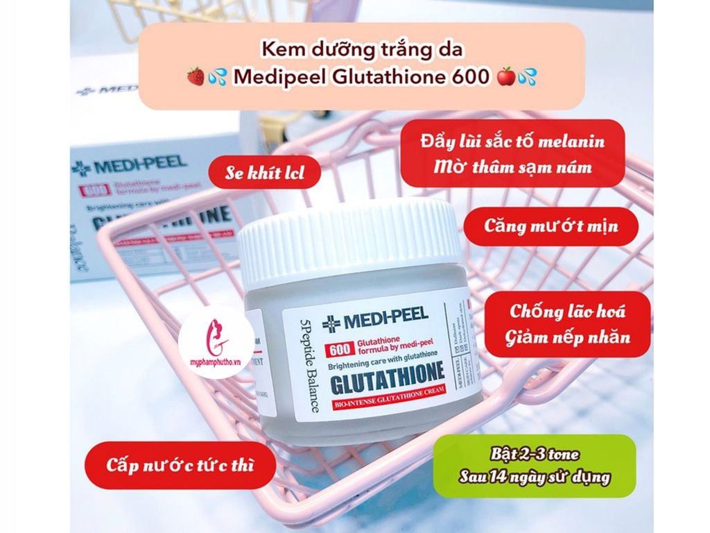 công dụng Kem Dưỡng Trắng Da Medi-Peel Bio-Intense Glutathion 600