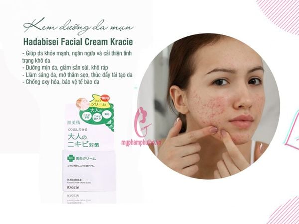 công dụng Kem dưỡng trị mụn Kracie Hadabisei Nhật Bản