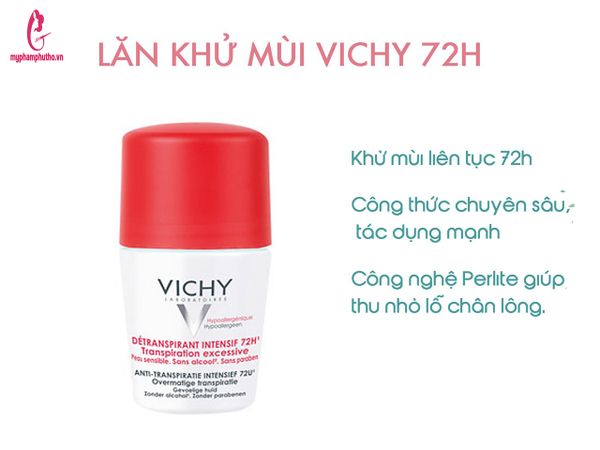 công dụng Lăn khử mùi hôi nách Vichy của Pháp màu đỏ