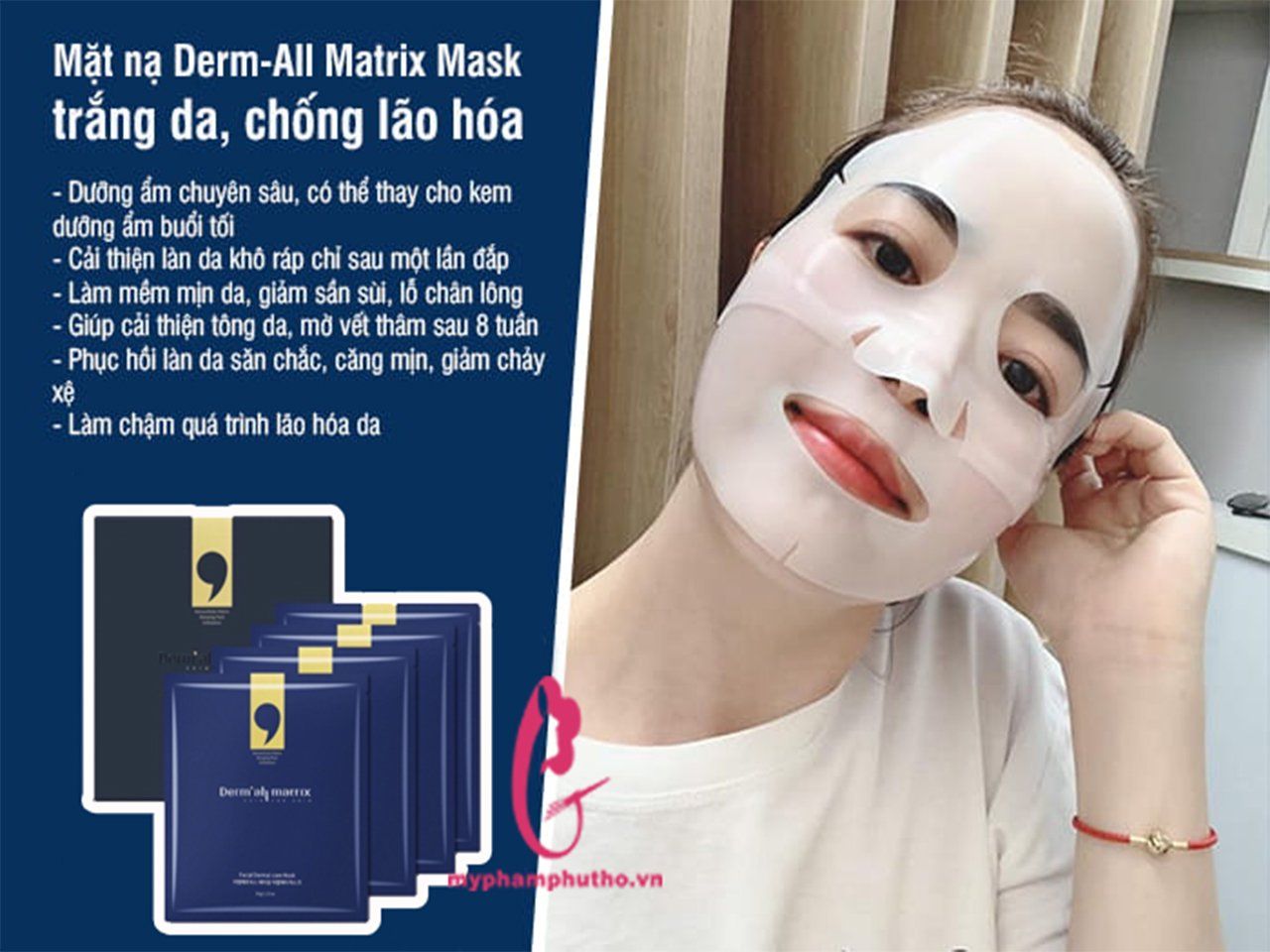 Mặt nạ Nâng Cơ Derm All Matrix Collagen Cao Cấp Hàn Quốc – myphamphutho.vn