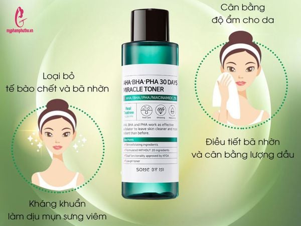 công dụng Nước Hoa Hồng Some By Mi AHA-BHA-PHA 30 Days Miracle Toner
