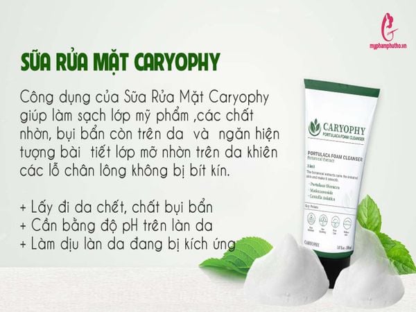 công dụng sữa rửa mặt caryophy