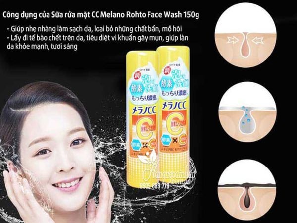 công dụng Sữa rửa mặt CC Melano dưỡng trắng chính hãng Nhật Bản