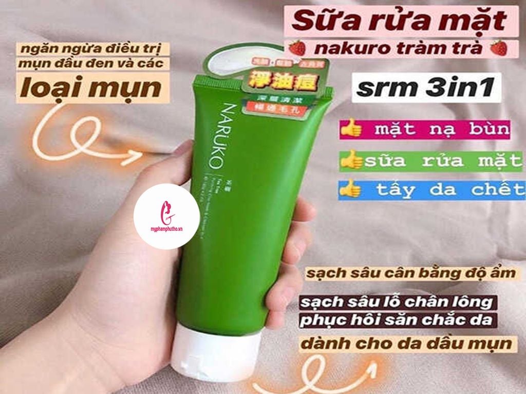 công dụng Sữa Rửa Mặt Naruko Tràm Trà